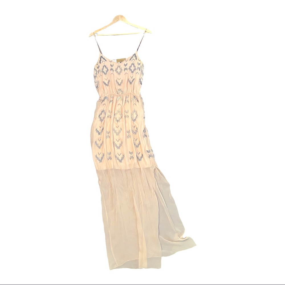NICOLE MILLER MAXI DRESS WITH BEAD DETAIL